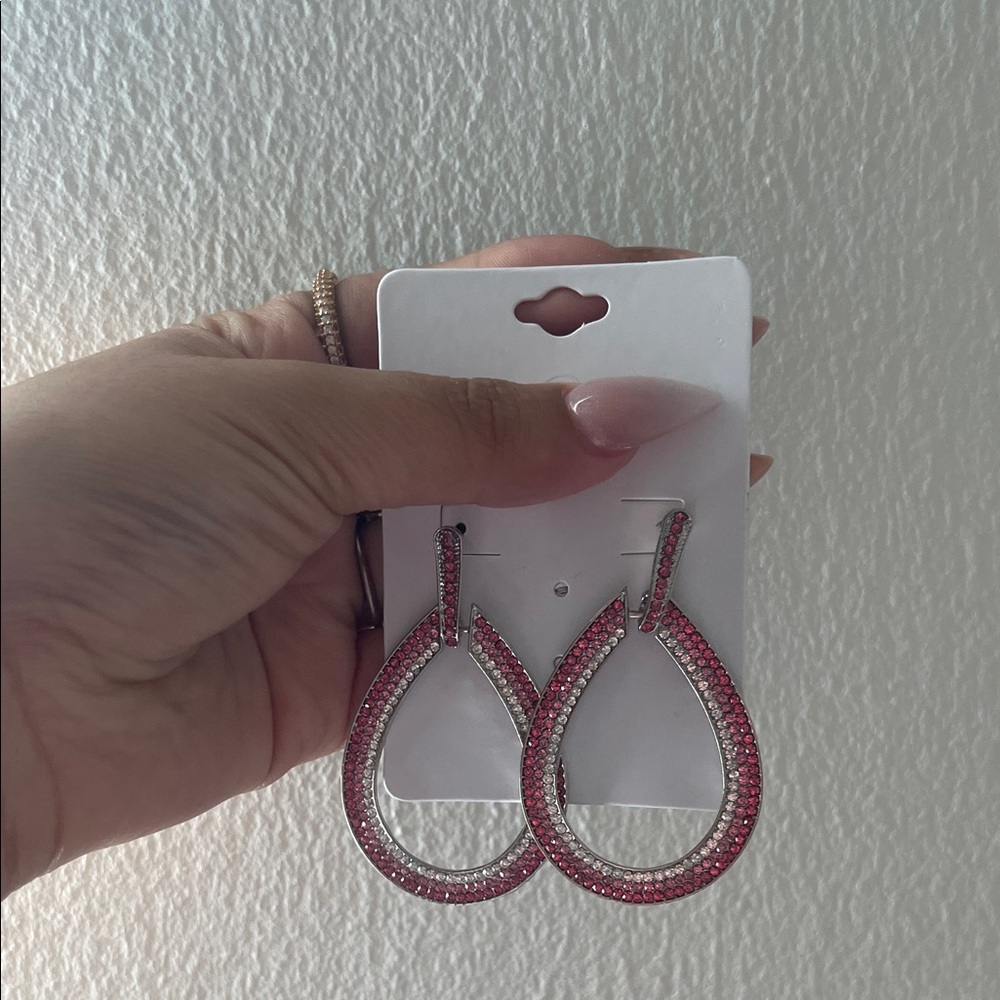 Elegant Pink Teardrop Earrings